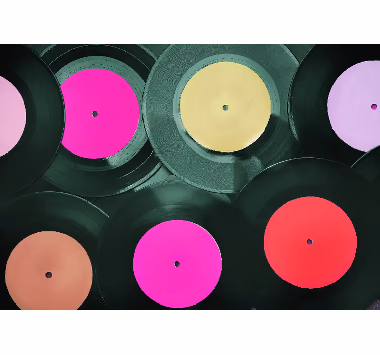 Fototapet muzică clustere de discuri vinil - TenStickers