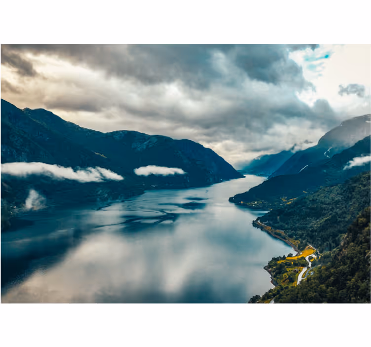 Fototapet peisaje lac de munte oglindă - TenStickers