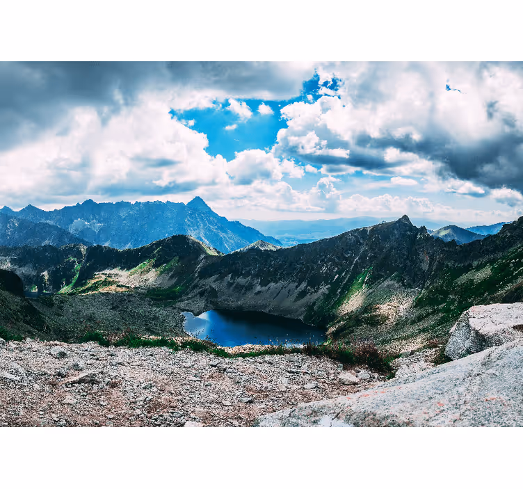Fototapet peisaje lacul mare de munte - TenStickers