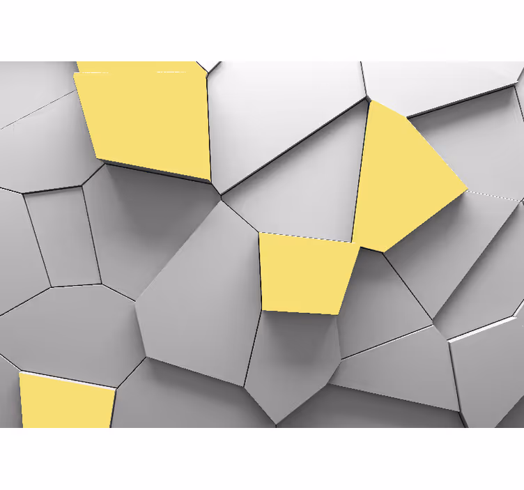 Fototapet 3D panouri galbene geometrice - TenStickers