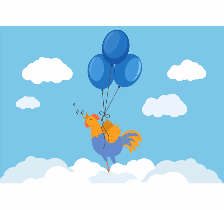 Fototapet pentru copii balonasele cântătoarei cocoșului - TenStickers