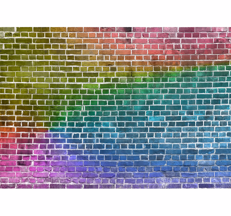 Fototapet texturat model cărămidă curcubeu - TenStickers