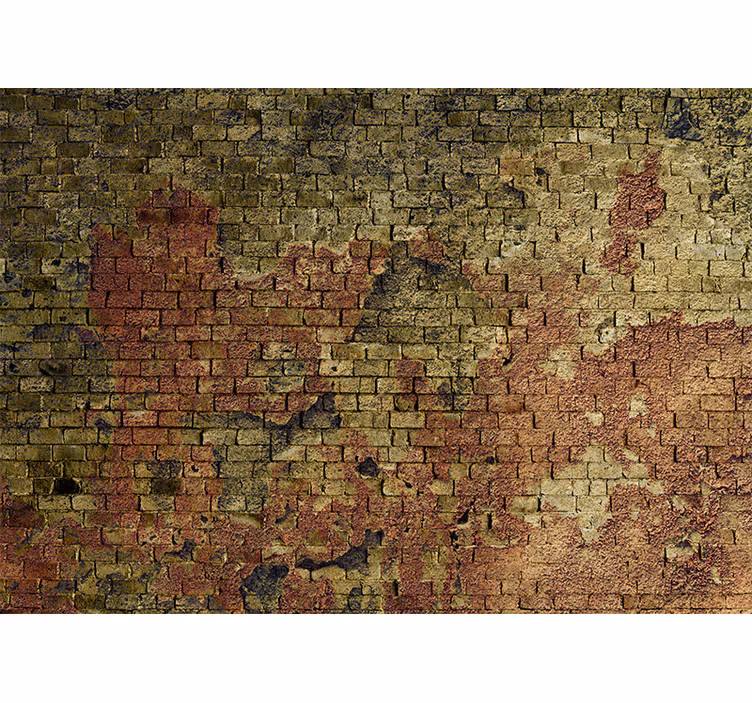 Zid vechi și deteriorat zid de cărămidă mural de cărămidă - TenStickers