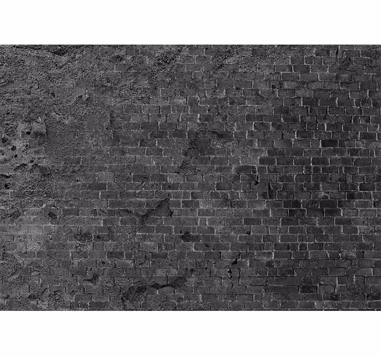 Zid de cărămidă deteriorat întunecat mural de cărămidă - TenStickers