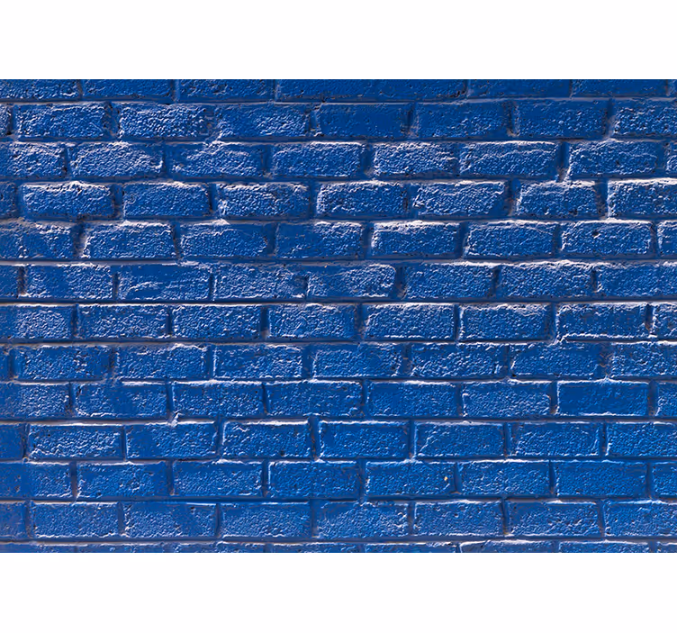 Vedere frontală fototapetde perete din cărămidă albastră - TenStickers