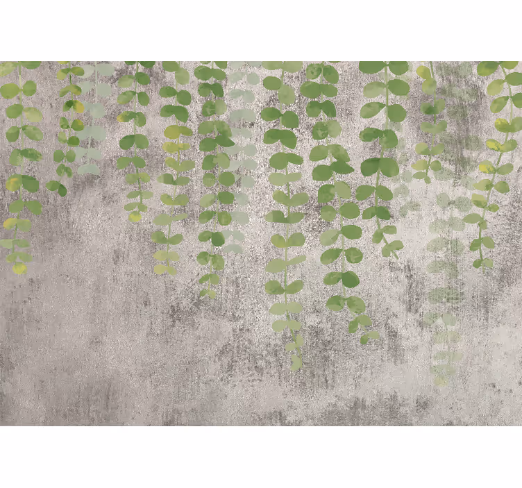 Plante agățate pe mural de perete cu textură de beton - TenStickers