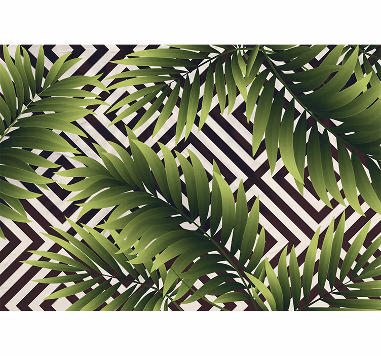Fototapet natura artă cu frunze tropicale - TenStickers