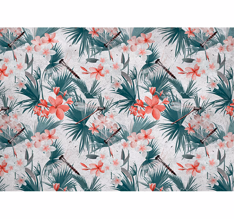 Mural de perete natură cu plante și flori tropicale - TenStickers