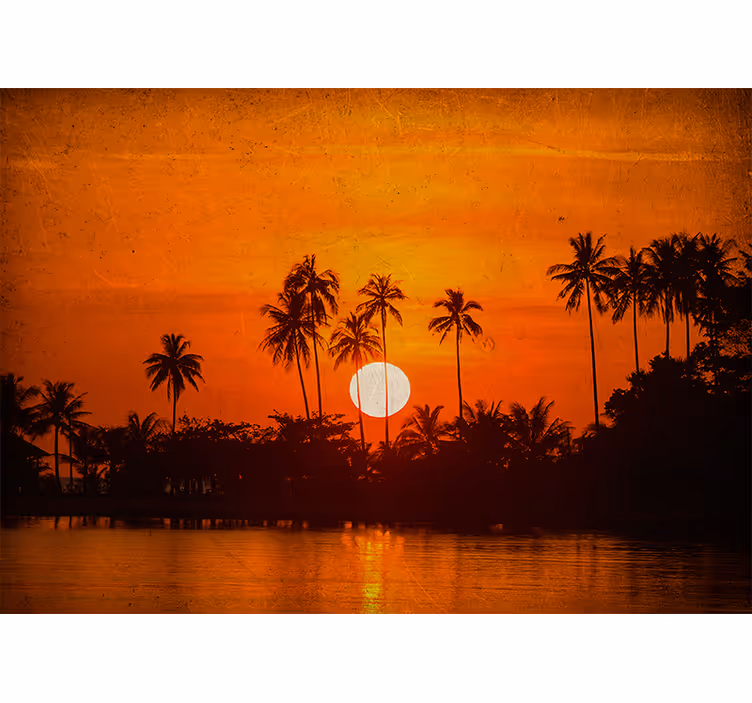 Fototapet peisaje scenă de apus tropical - TenStickers