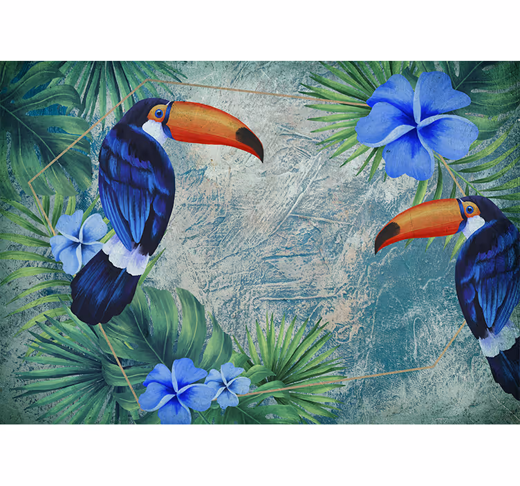 Mural de perete cuplu tucani în pădurea tropicală - TenStickers