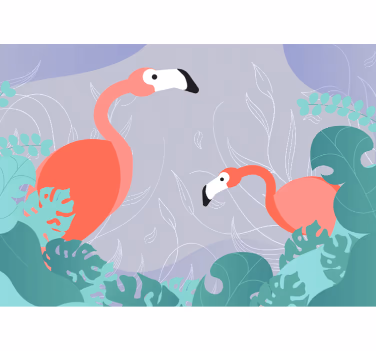 Fototapet animale familie de flamingo - TenStickers