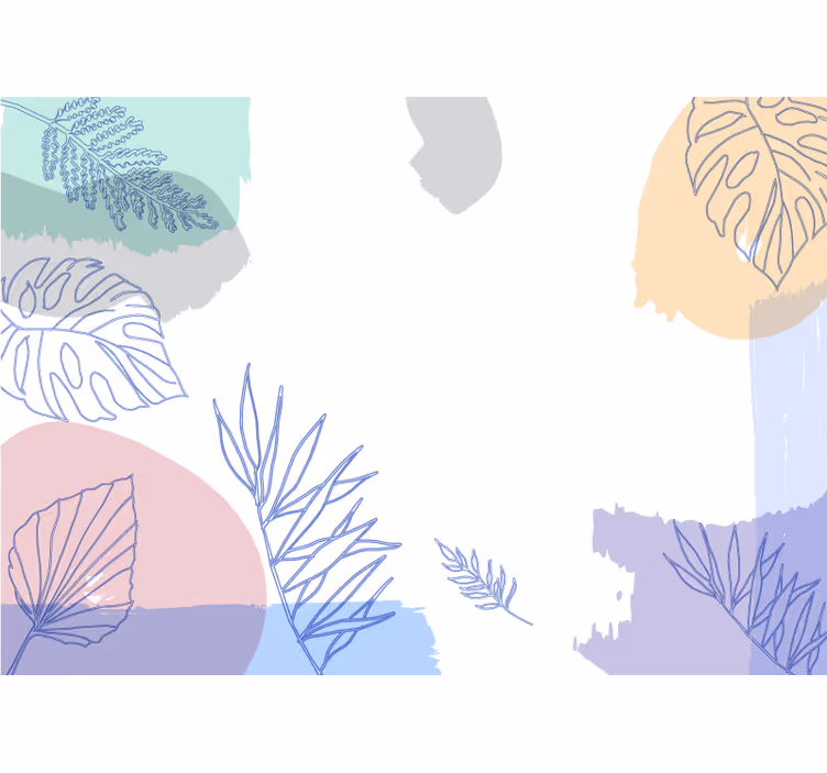 Fototapet natura forme geometrice cu frunze - TenStickers