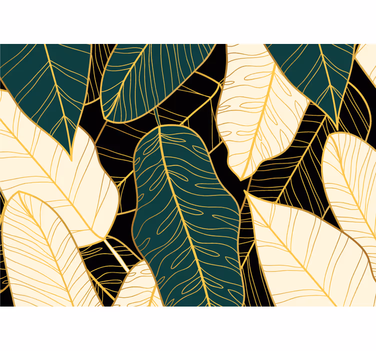 Fototapet natura modele de frunze stilizate - TenStickers