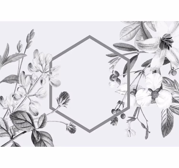 Fototapet cu flori aranjament plante gri - TenStickers