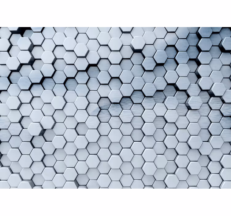 Mural hexagonal metalic 3d - TenStickers