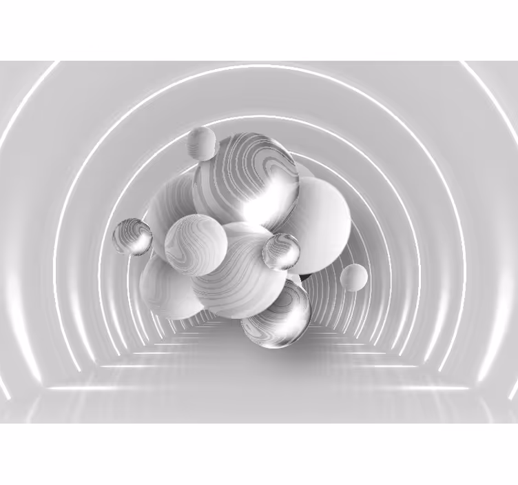 Fototapet 3D forme circulare plutitoare - TenStickers