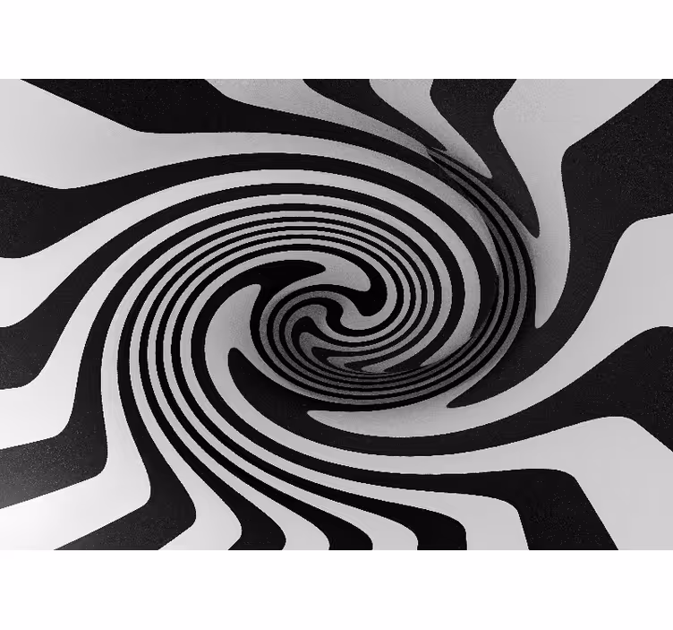 Mural de perete 3d în spirală infinită alb-negru - TenStickers