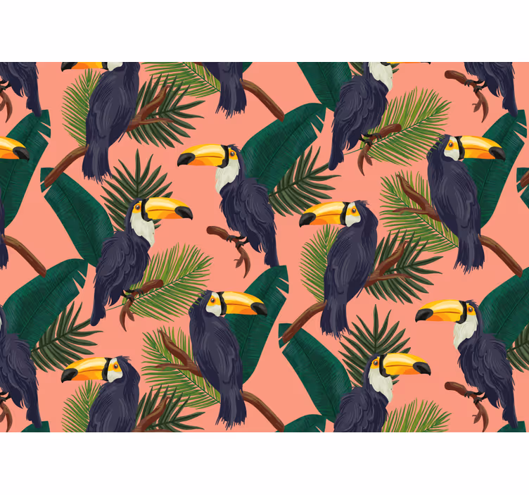 Picturi murale cu alte animale design cu tucani tropicali - TenStickers