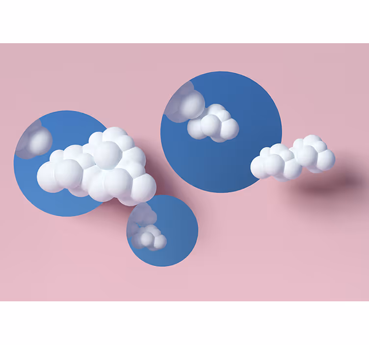 Fototapet abstract joc cu nori pufoși - TenStickers