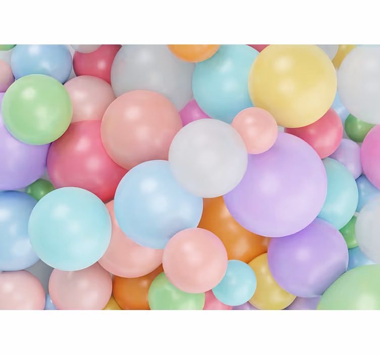 fototapet3d pentru copii cu baloane pastel colorate - TenStickers