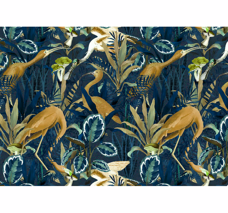 Fototapet african peisaj cu păsări tropicale - TenStickers