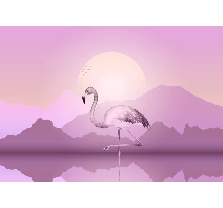 Fototapet animale silueta elegantă de flamingo - TenStickers
