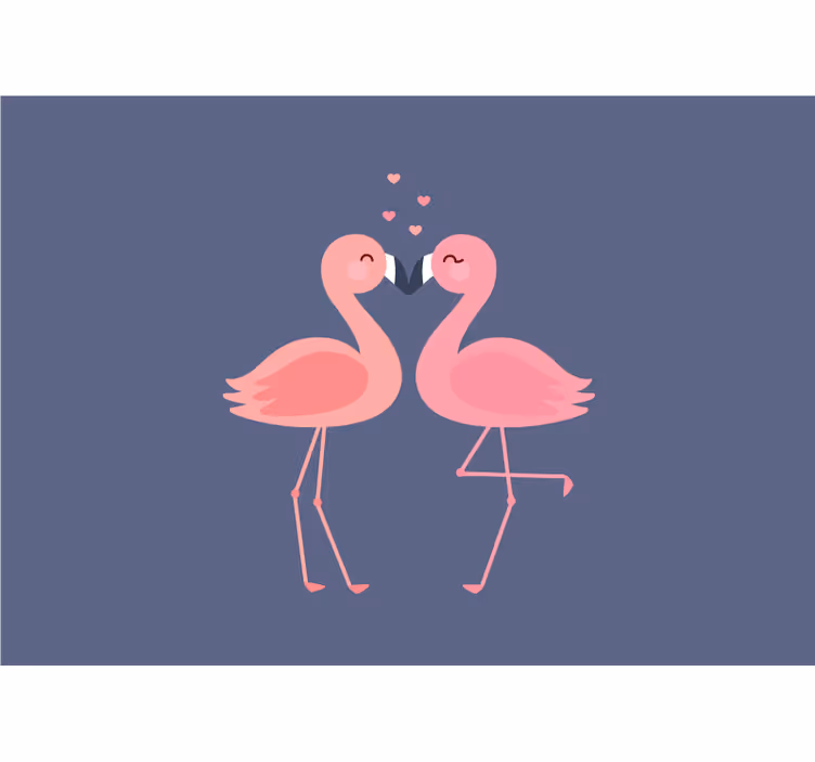 Fototapet dragoste flamingo în afecțiune - TenStickers