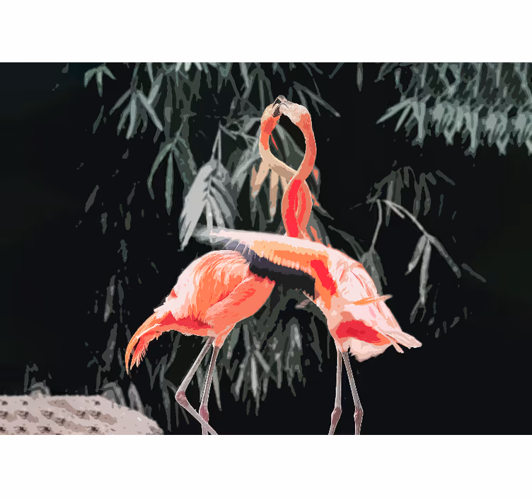 Nunta fototapet dansul iubirii flamingo - TenStickers