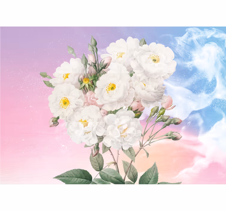 Fototapet cu flori aranjament floral alb - TenStickers