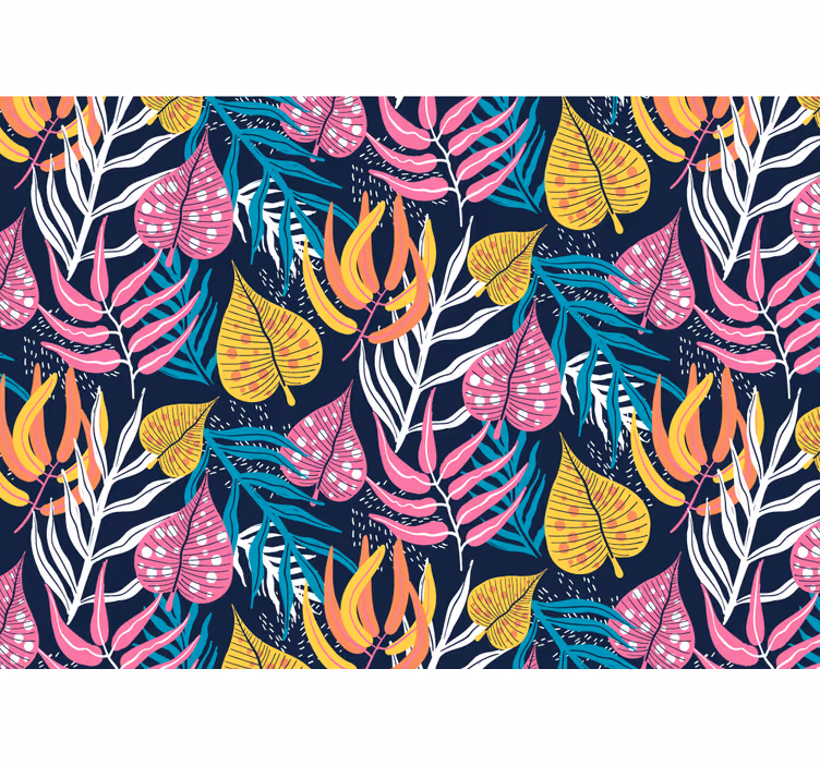 Fototapet cu flori concept frunze tropicale - TenStickers