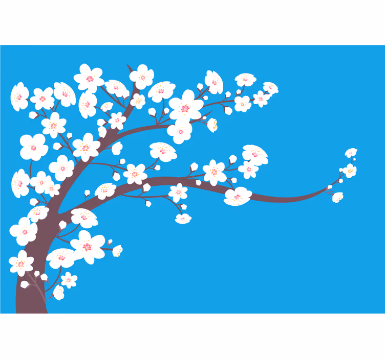 Fototapet cu flori ramură de floare de cireș - TenStickers