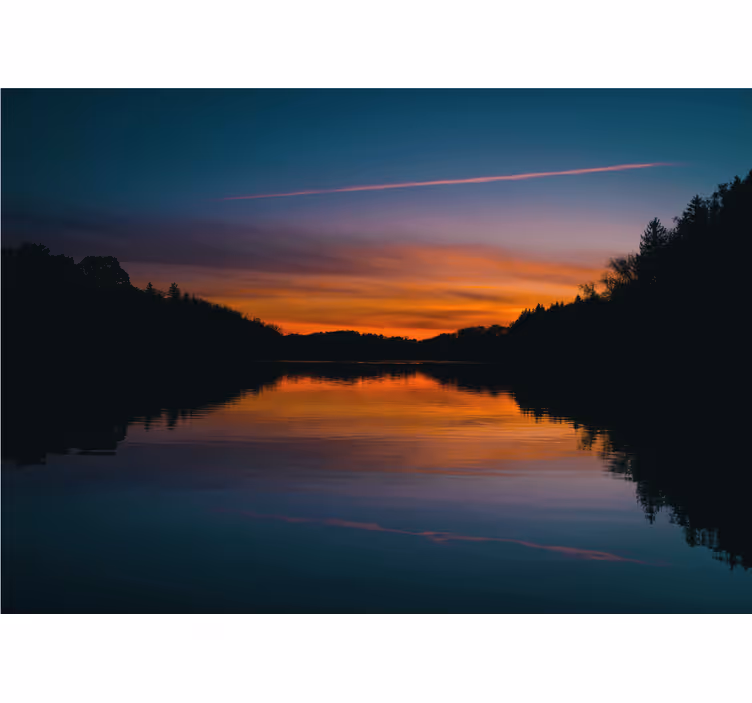 Fototapet peisaje apus liniștit la lac - TenStickers