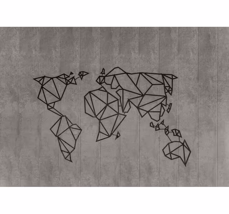 Fototapet harta lumii contur geometric mondial - TenStickers