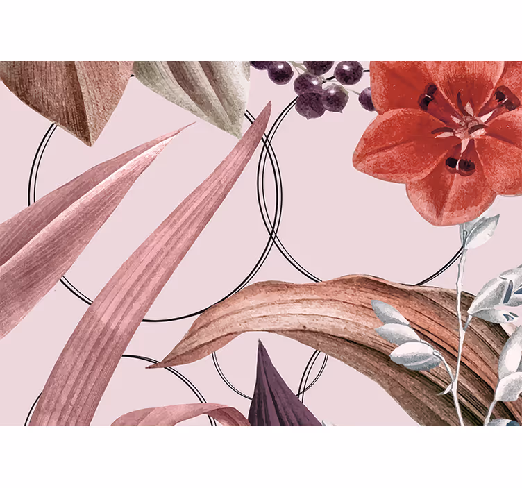 Fototapet cu flori design cu modele florale - TenStickers