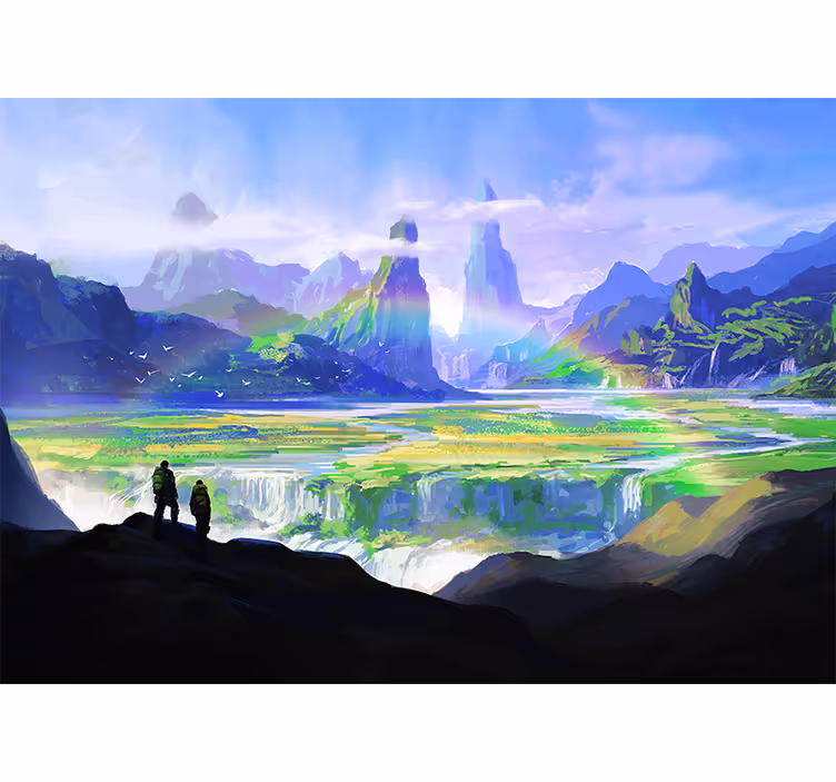 Fototapet peisaje scenă naturală montană - TenStickers
