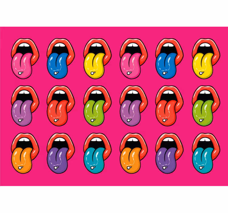 Fototapet artă urbană expresii colorate cu limba - TenStickers
