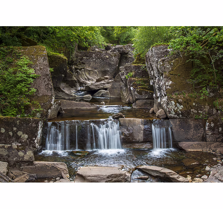 Muntele fototapet cascada naturii serenă - TenStickers