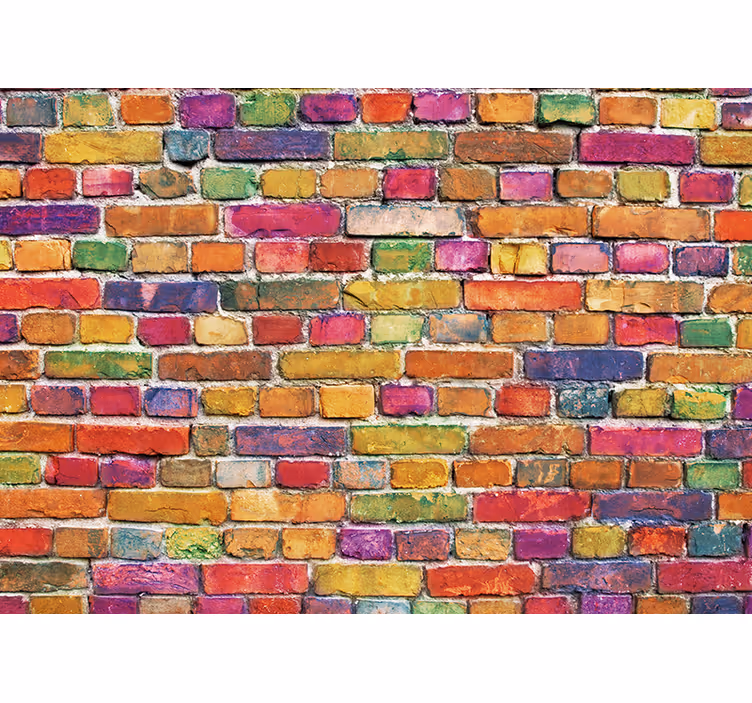 Fototapet artă urbană model cărămidă colorată - TenStickers