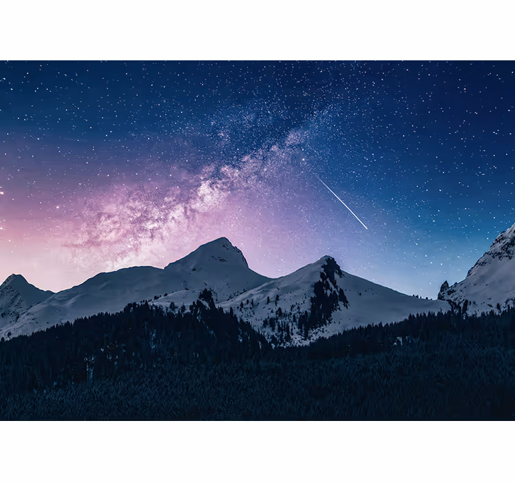 Muntele fototapet noaptea stelelor majestuoase - TenStickers