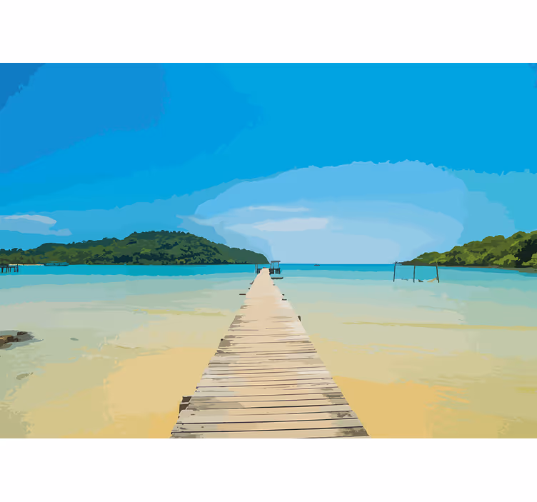 Fototapet peisaje calea de coastă serenă - TenStickers
