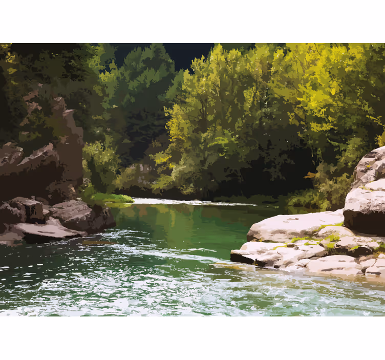Fototapet natura peisaj de apă senină - TenStickers
