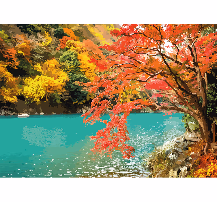 Fototapet natura peisaj de toamnă vibrant - TenStickers