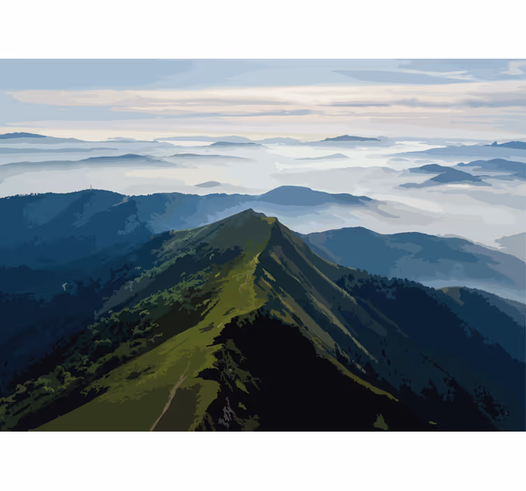 Fototapet peisaje vedere asupra munților - TenStickers