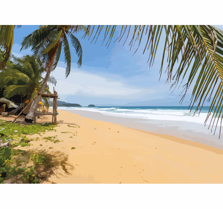 Fototapet peisaje vedere asupra țărmului tropical - TenStickers