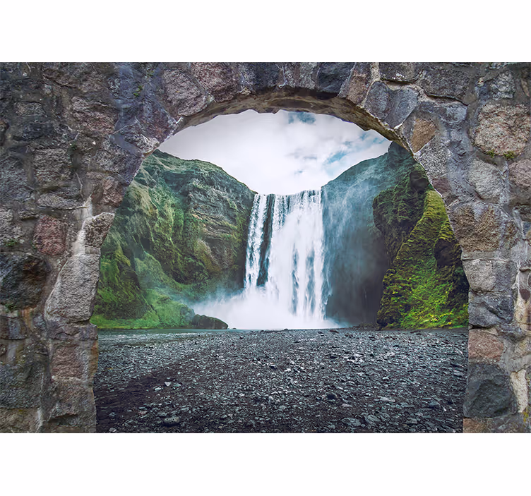 Cascadele fototapet vederea cascadei majestuoase - TenStickers