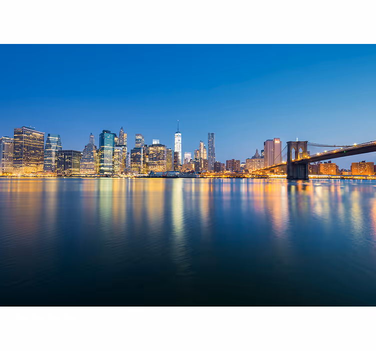 Fototapet new york silueta urbană brooklyn bridge - TenStickers