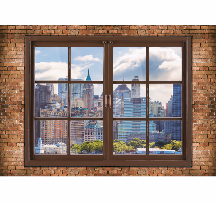 fototapetde fereastră transparentă new york - TenStickers