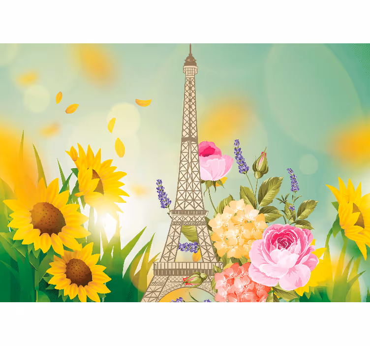 Fototapet paris flori de la turnul eiffel - TenStickers