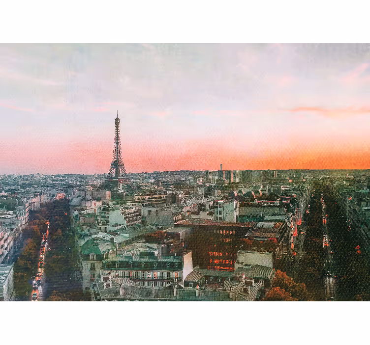 Fototapet paris apus de soare la turnul eiffel - TenStickers