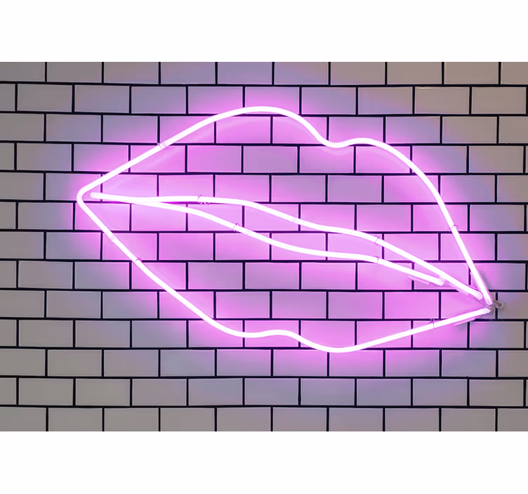 Fototapet dragoste formă neon de buze - TenStickers